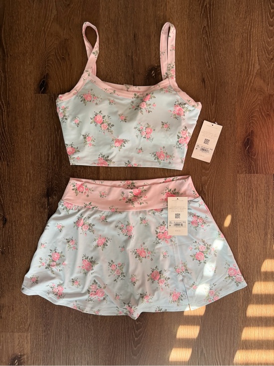 As Revival Tops - Floral Pink & Light Skort Set